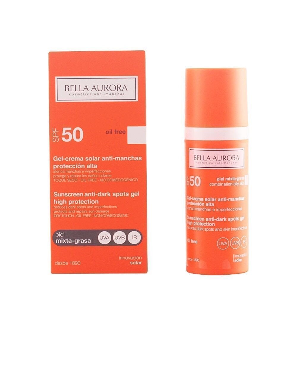 Bella Aurora solar gel protector pielea mixta/grasa SPF 50