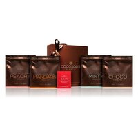 Cocosolis luxury coffee scrub box set (pentru piele neteda si delicata) peachy melon exfoliant pentru corp 70 g + chocolate caramel exfoliant pentru corp 70 g + mandarin vanilla exfoliant pentru corp 70 g + minty vanilla exfoliant facial 70 g