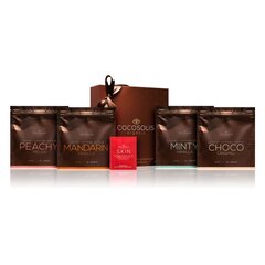 Cocosolis luxury coffee scrub box set (pentru piele neteda si delicata) peachy melon exfoliant pentru corp 70 g + chocolate caramel exfoliant pentru corp 70 g + mandarin vanilla exfoliant pentru corp 70 g + minty vanilla exfoliant facial 70 g
