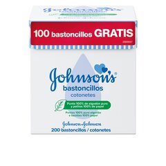 Johnson's baby bastoncillos algodon 100% - palitos papel 200 u