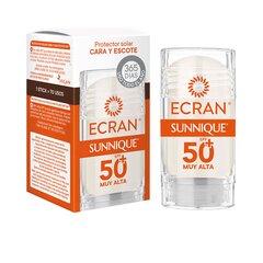 Ecran Ecran sunnique face and neckline spf50+ stick 30 ml