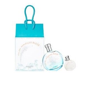 Hermes eau des merveilles bleue eau de toilette spray 50 ml + eau de toilette spray 7,5 ml set cadou pentru barbati