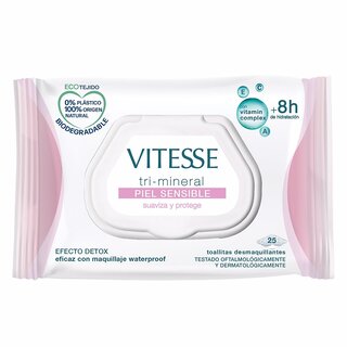 Vitesse tri-mineral piel sensible toallitas desmaquillantes 2