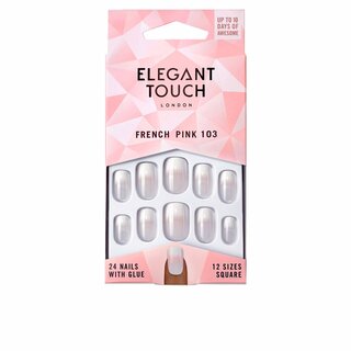 Elegant Touch french pink nails with glue square #103-M 2