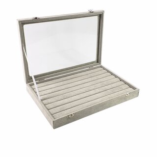 Iko exhibidor porta anillos terciopelo con tapa #gris
