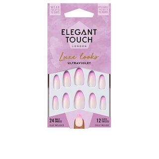 Elegant Touch luxe looks nails with glue short stiletto limited ed #ultra violet