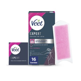Veet expert wax bands underarms normal skin 16 u