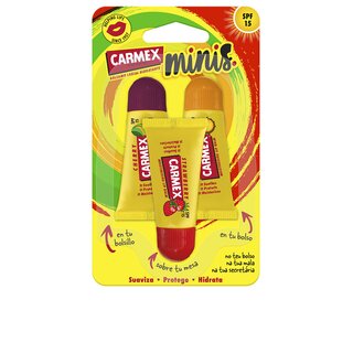 Carmex minis moisturizing lip balm spf15 triplo 3 u