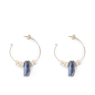 Shabama lao blue 4cm earrings #shiny gold 1 u
